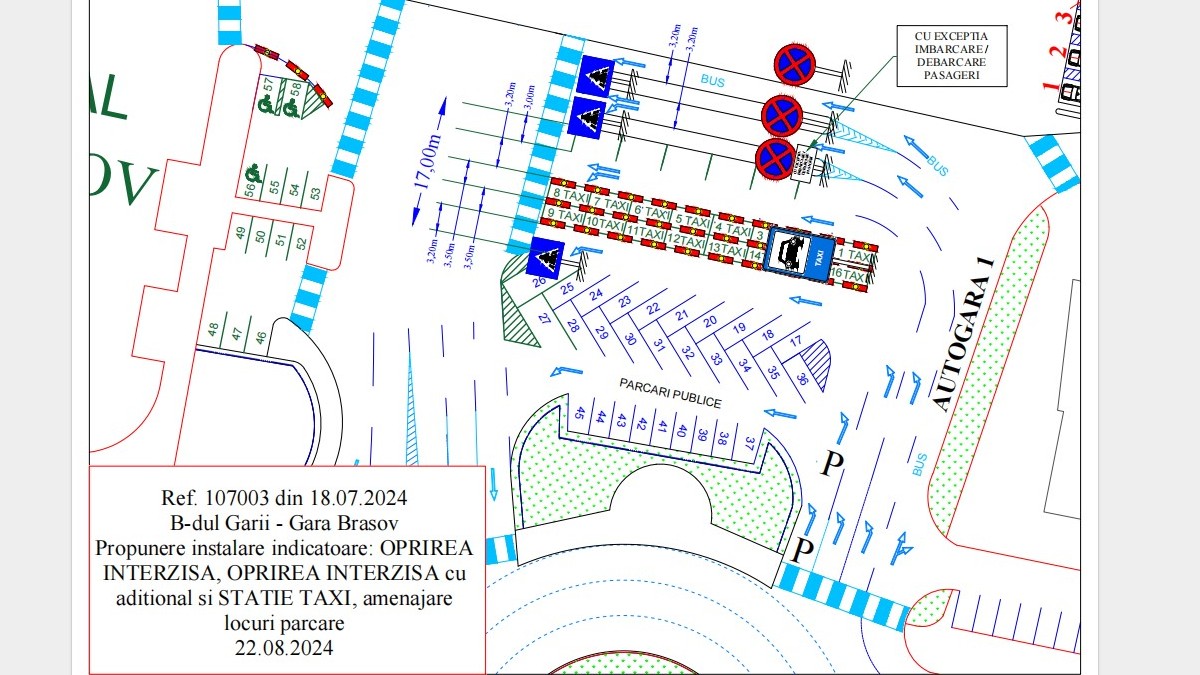 Primăria Brașov așteaptă avizul Poliției Rutiere pentru sistematizarea circulației rutiere în fața Gării Brașov –